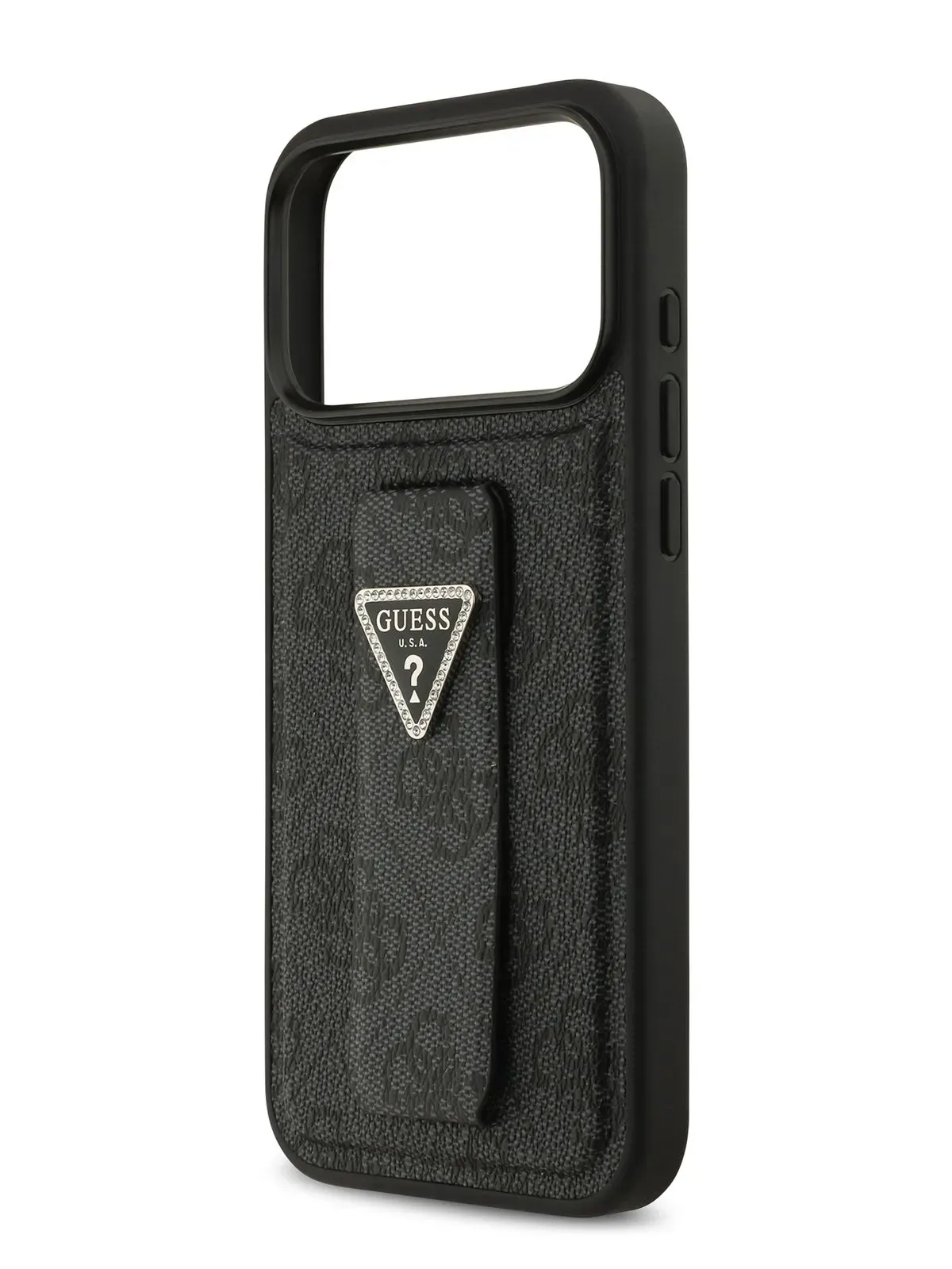 Чехол Guess на iPhone 17 Pro, Черный, Leather GripStand, с ремешком с функцией подставкиphoto5