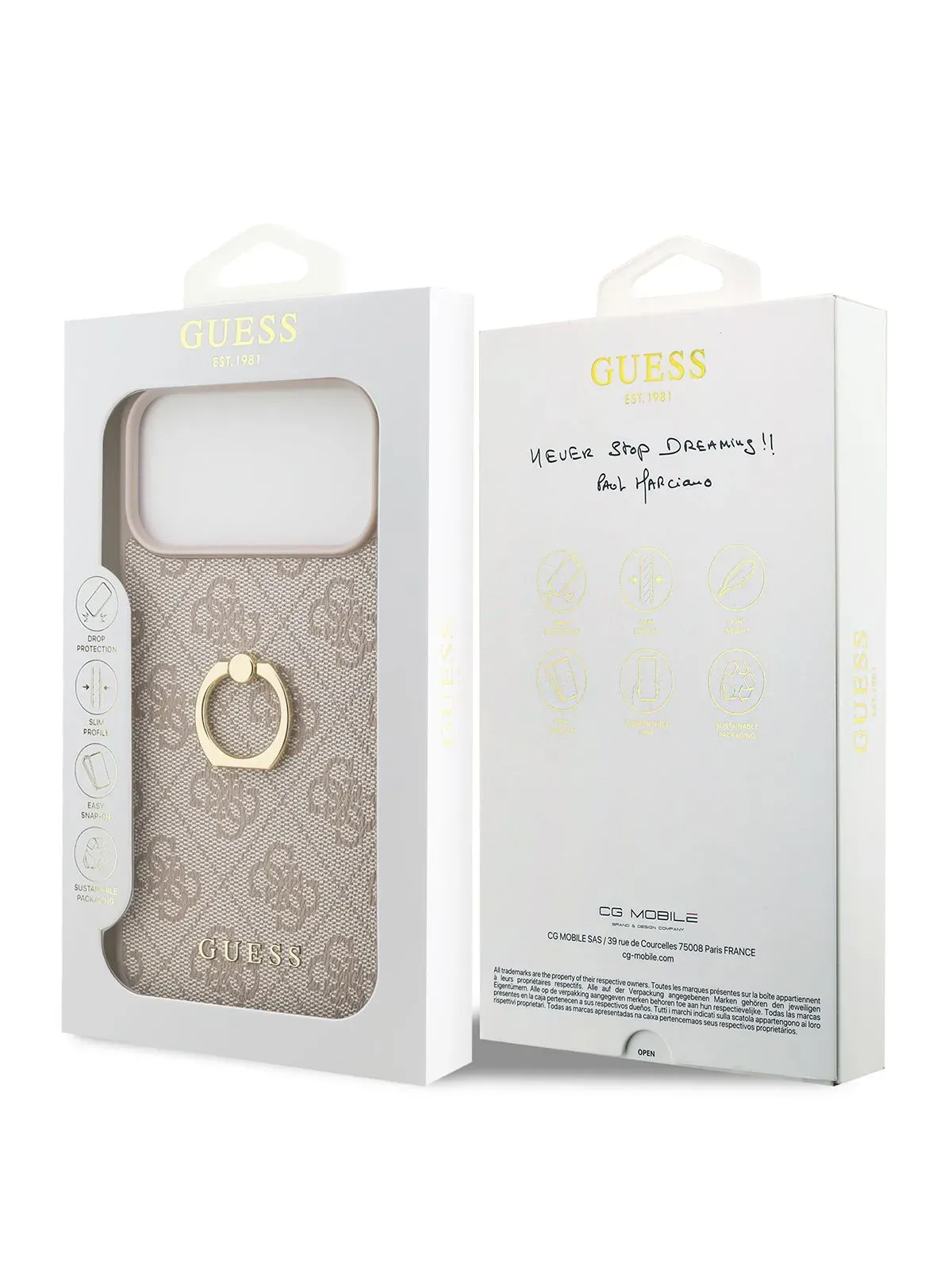 Чехол Guess на iPhone 17 Pro, Leather Ring, розовый, с металлическими кольцом держателемphoto7