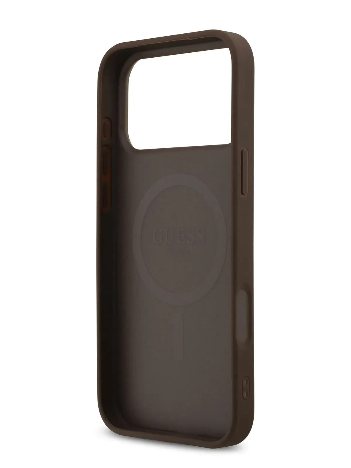 Чехол Guess на iPhone 17 Pro, коричневый, Leather, MagSafephoto6