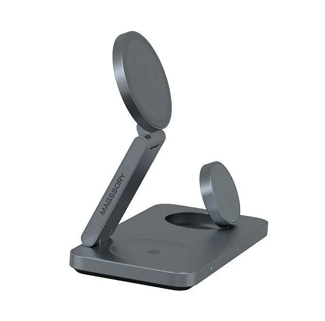 Зарядная станция 3 в 1 Magssory Yoga для Apple Qi2 Midnightphoto2