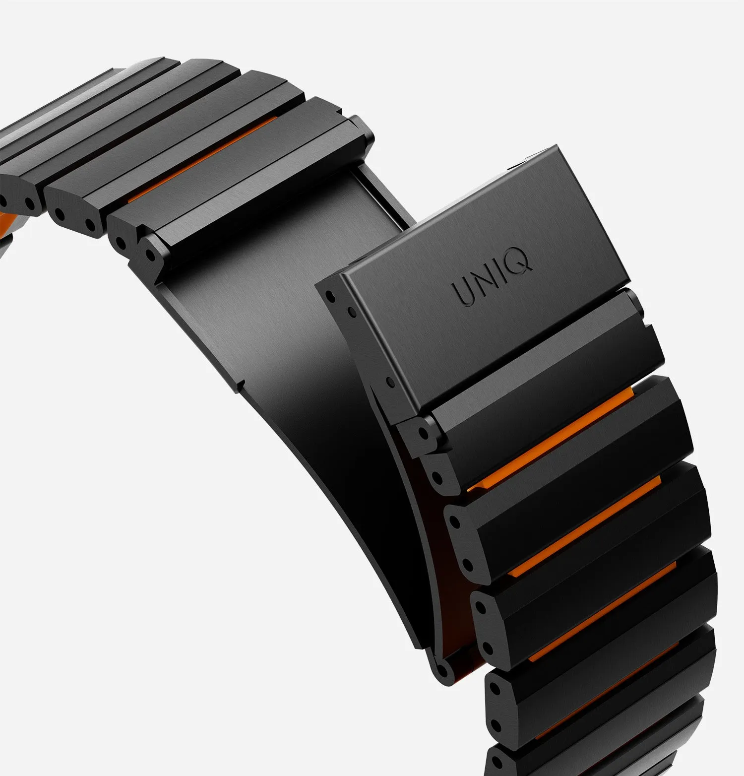 Ремешок UNIQ Strova Flex для Apple Watch 49/46/45/44 мм, черный / оранжевый (Midnightblack Voltorange)photo5