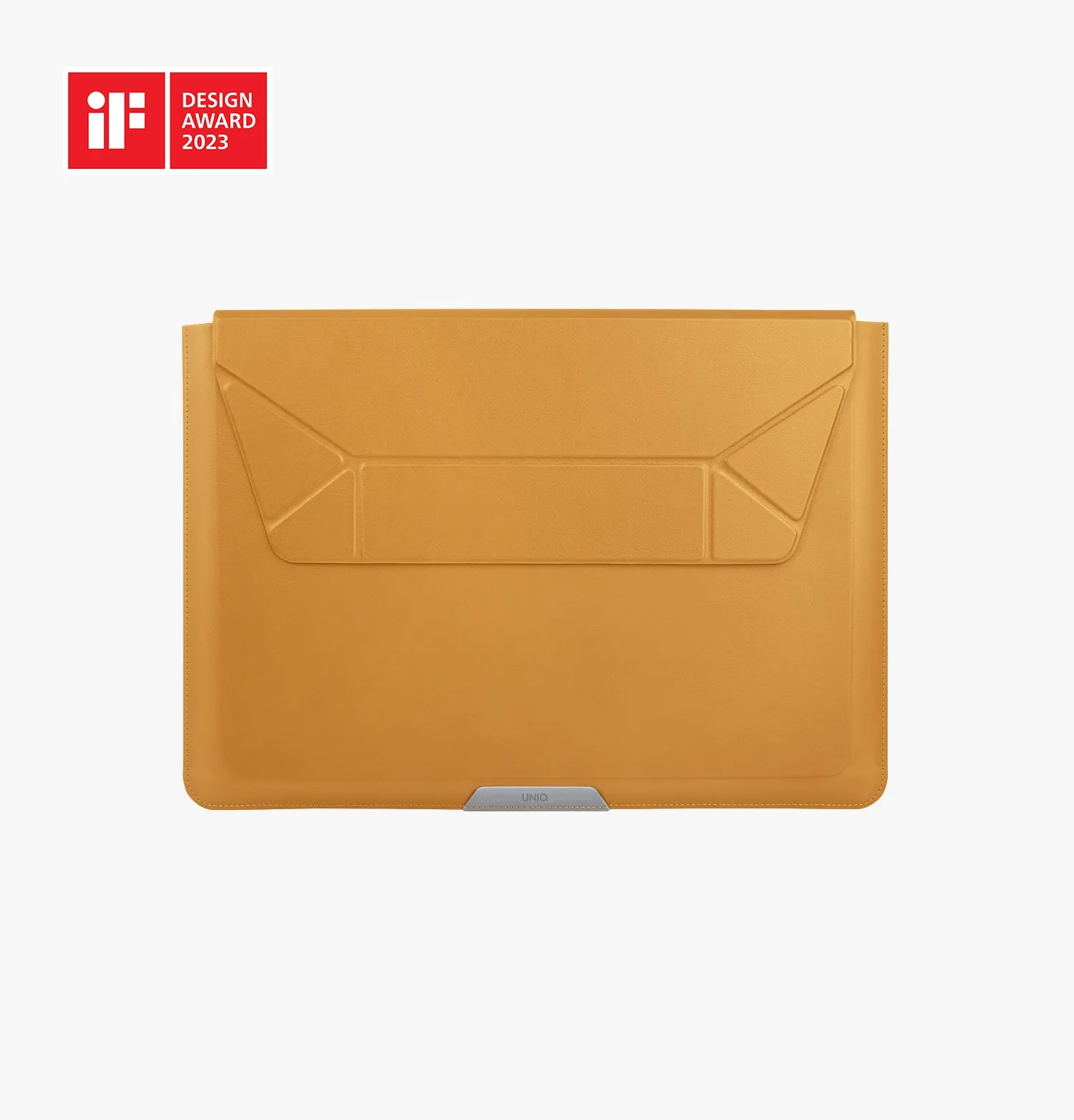 Чехол-конверт UNIQ Oslo Foldable Stand Leather для ноутбуков до 14", желтый (Mustard)photo0