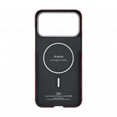 Ультра тонкий чехол Pitaka для iPhone 17 Pro Max, Красно-золотойphoto2