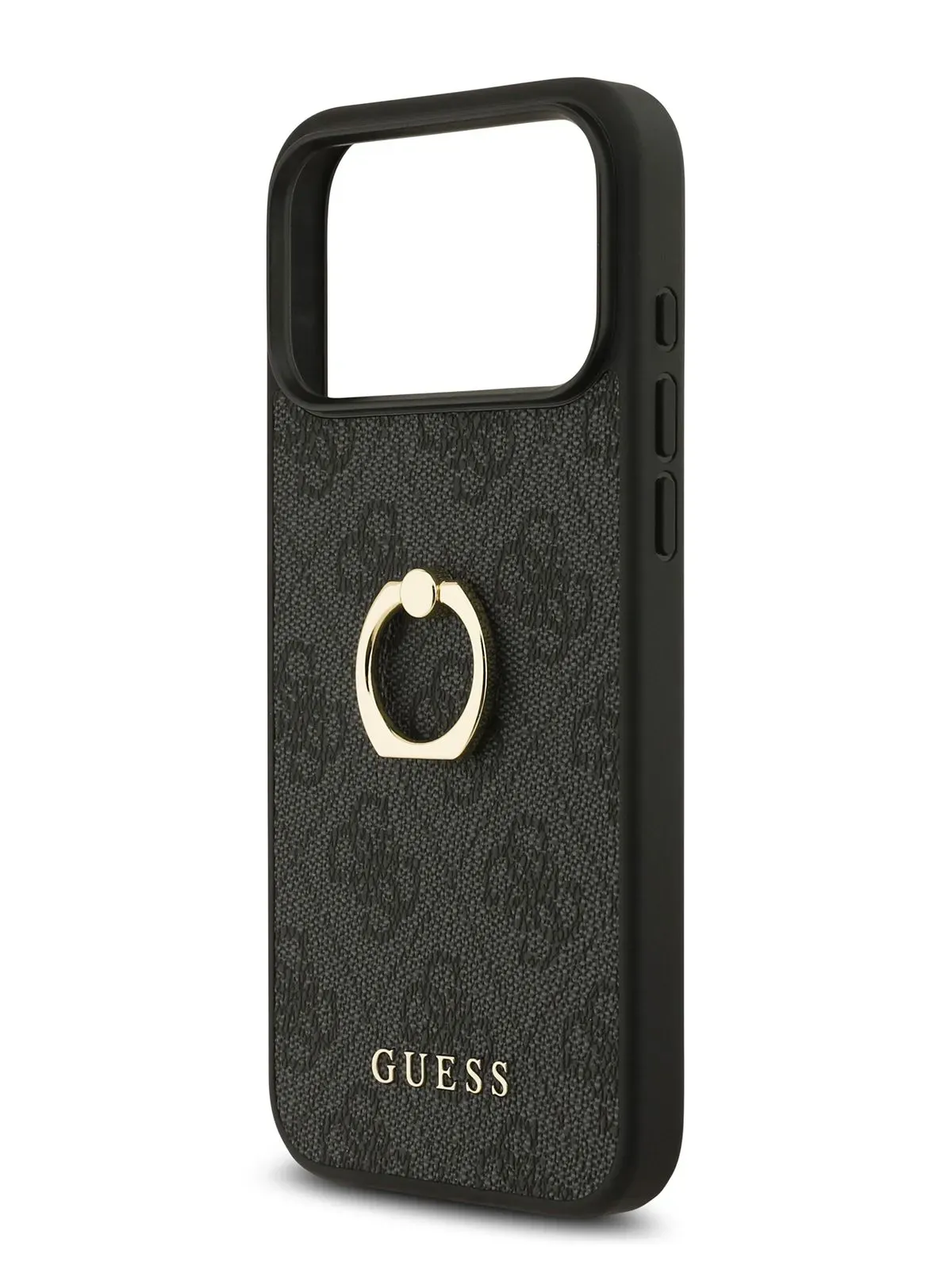 Чехол Guess на iPhone 17 Pro, Leather Ring, черный, с металлическими кольцом держателемphoto5