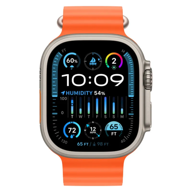 Apple Watch Ultra 2023 GPS + Cellular, 49 мм корпус из титана, ремешок Ocean оранжевого цветаphoto1