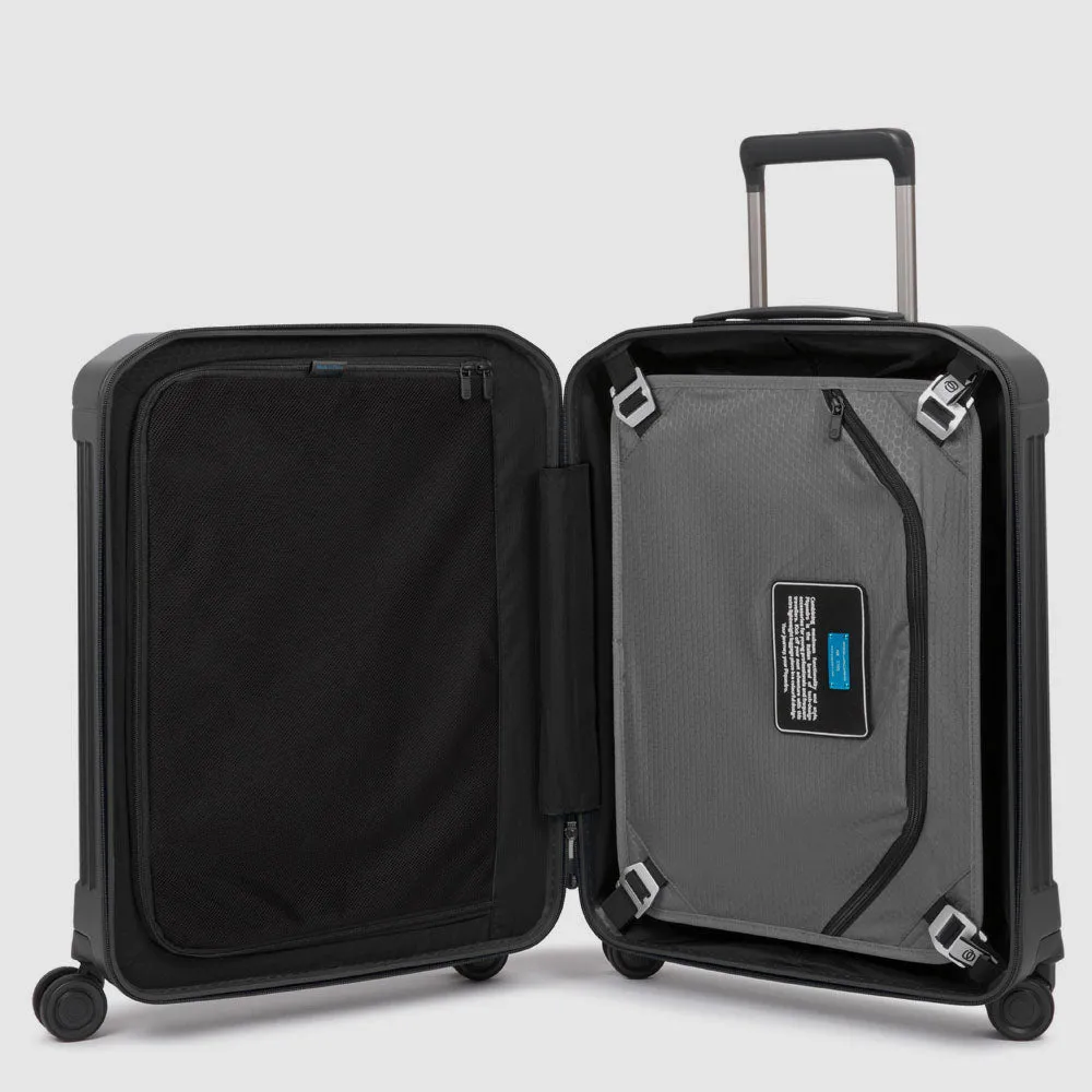 Жёсткий чемодан для ручной клади с замком TSA Piquadro BV4425PQL/NO, матовый черныйphoto3