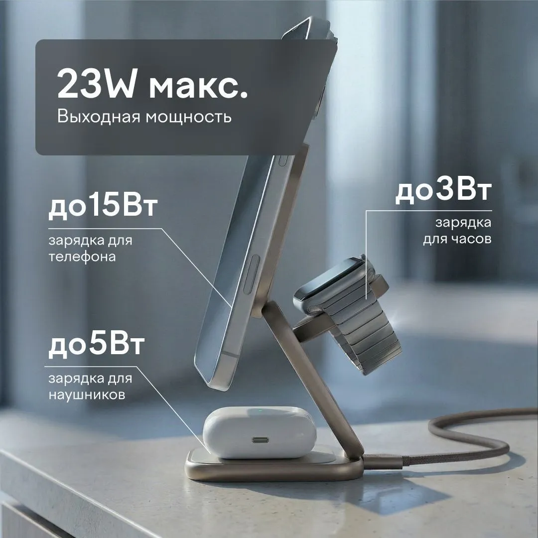 Зарядная станция Magssory Fold Pro 3 в 1 Titanphoto12