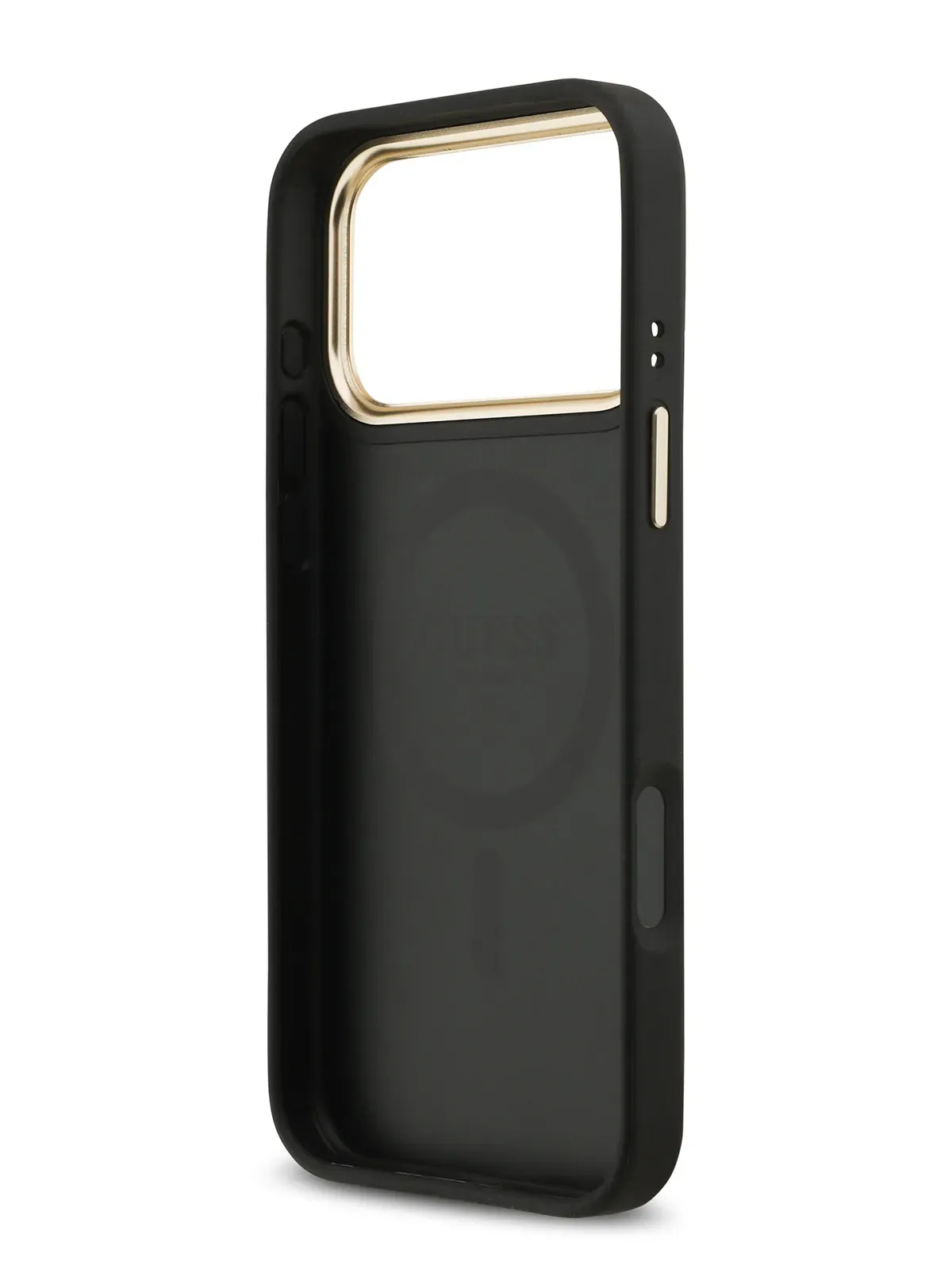 Чехол Guess на iPhone 17 Pro,  Leather, MagSafe, черный, Diamondphoto6