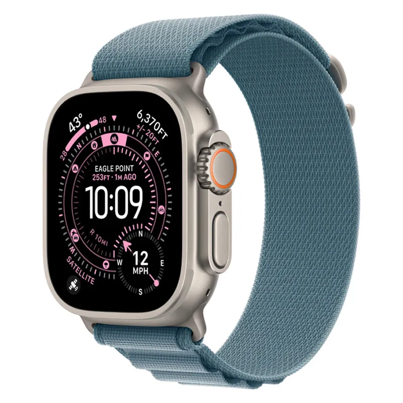 Apple Watch Ultra 3, 49 мм корпус из титана, ремешок Alpine голубого цветаphoto0