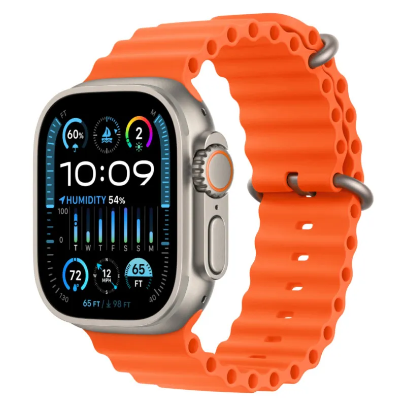 Apple Watch Ultra 2023 GPS + Cellular, 49 мм корпус из титана, ремешок Ocean оранжевого цветаphoto0