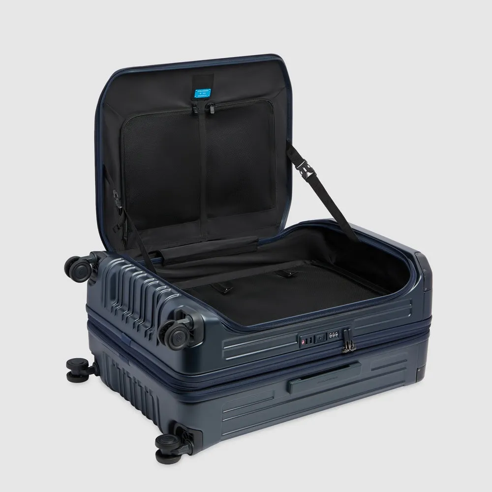 Расширяемый чемодан на 4 колёсах с двойным доступом Piquadro BV7246PQL/BLUO, синийphoto3