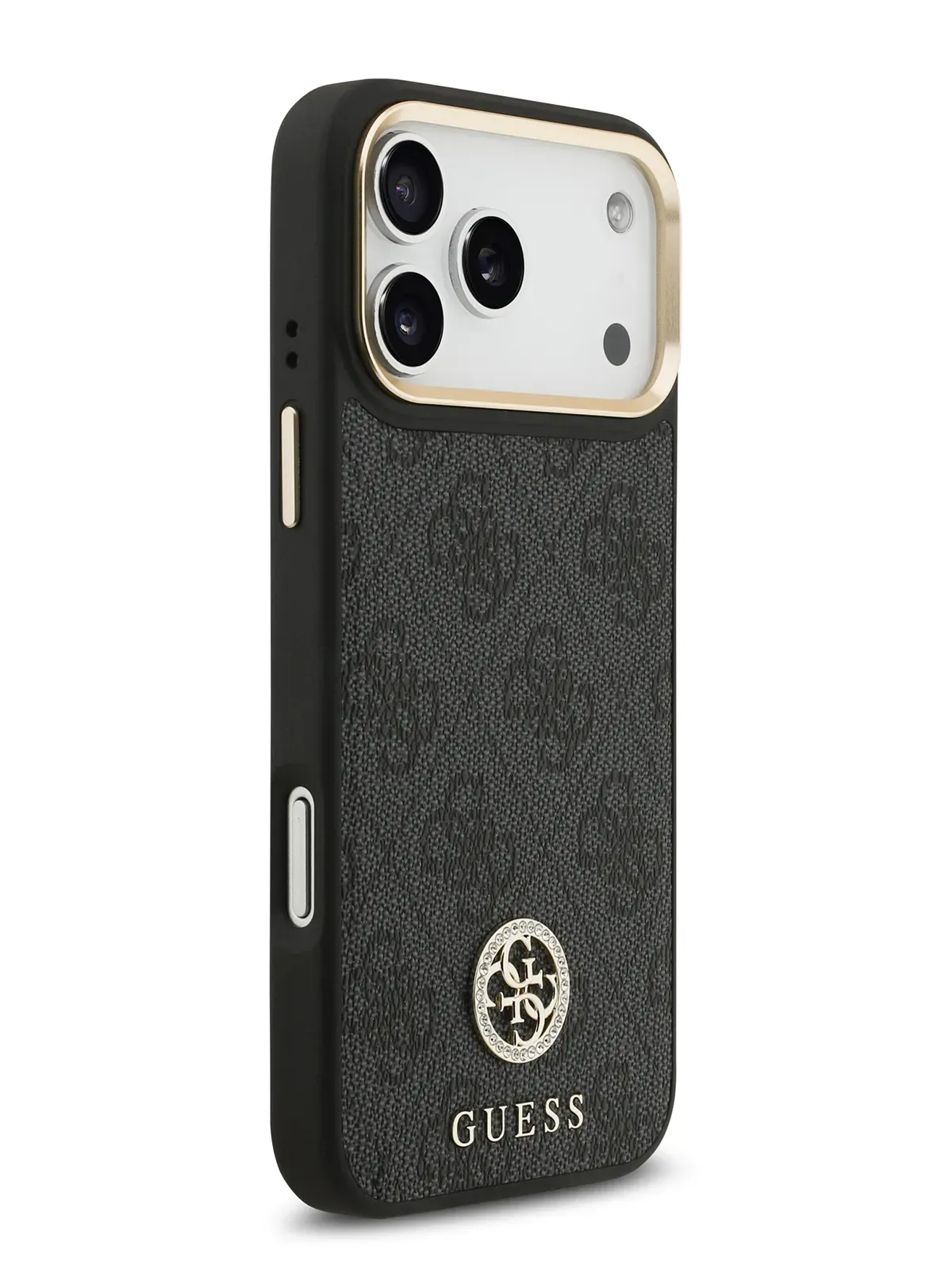 Чехол Guess на iPhone 17 Pro,  Leather, MagSafe, черный, Diamondphoto0