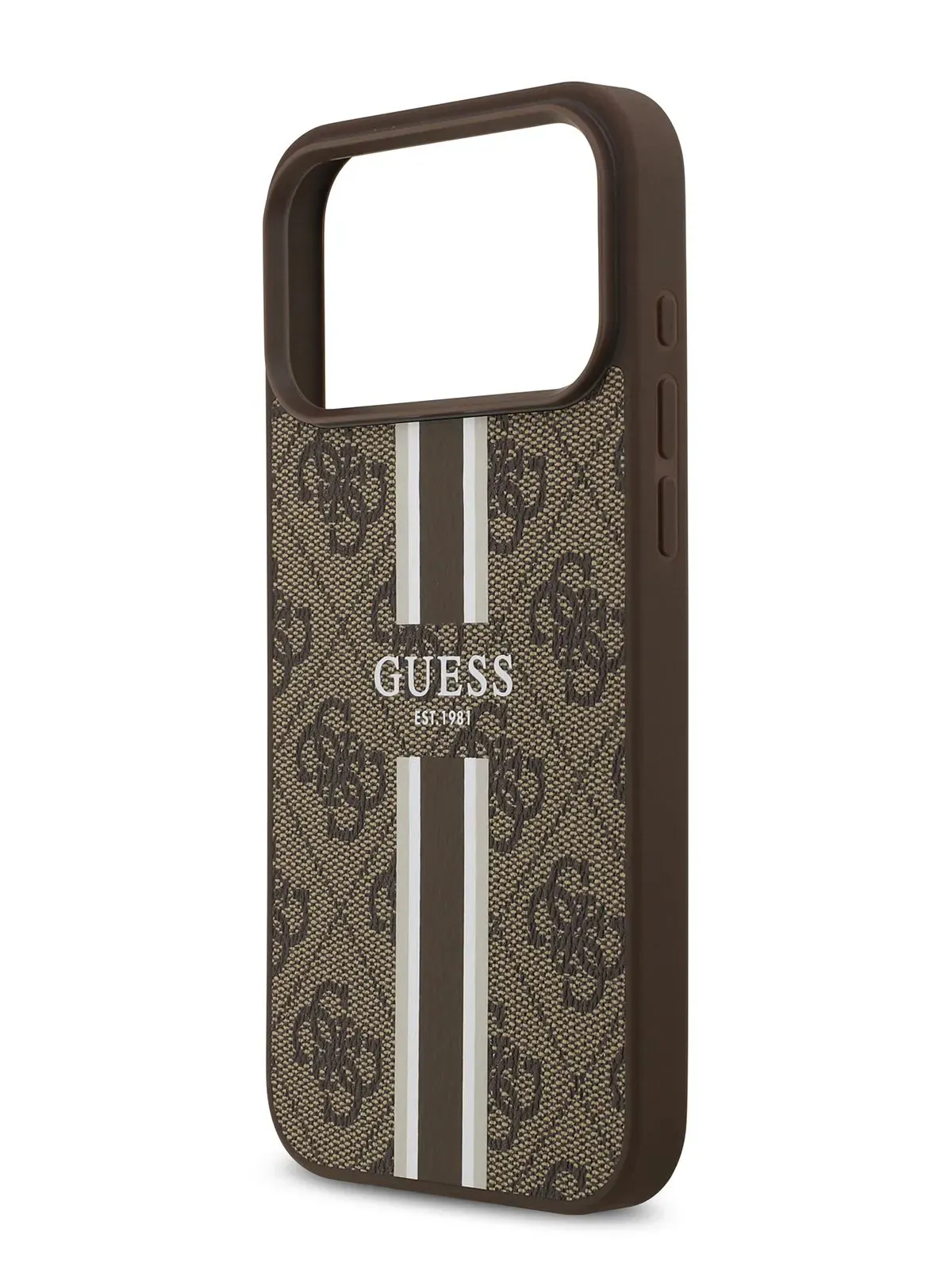 Чехол Guess на iPhone 17 Pro, коричневый, Leather, MagSafephoto5