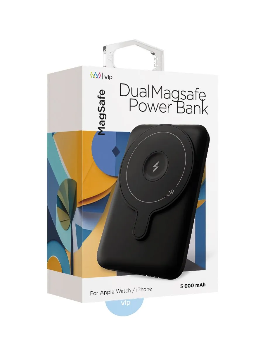 Аккумулятор внешний VLP Dual Magsafe PowerBank 5000 mAh, 3A, USB-C, черныйphoto3