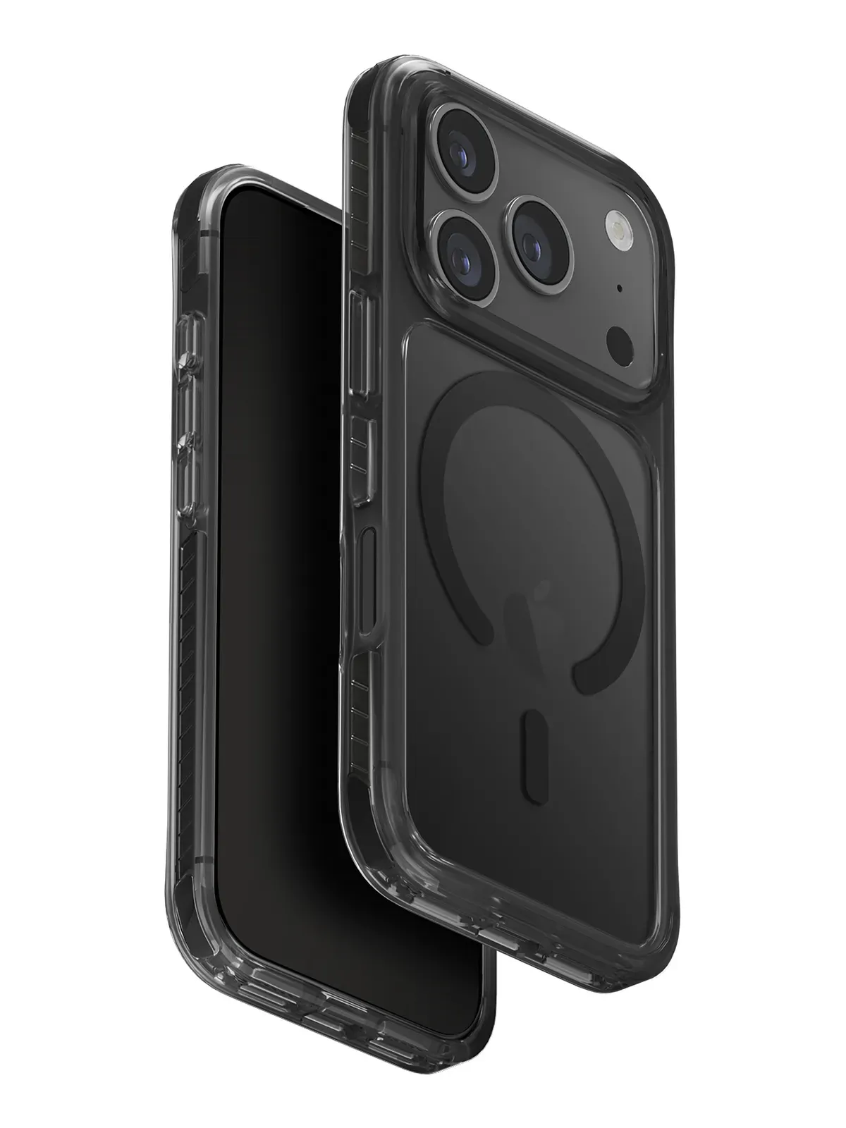 Чехол Uniq на iPhone 17 Pro, Combat Magsafe, с экстремально усиленной защитой углов, с технологией ShockSorb, прозрачно-черныйphoto1