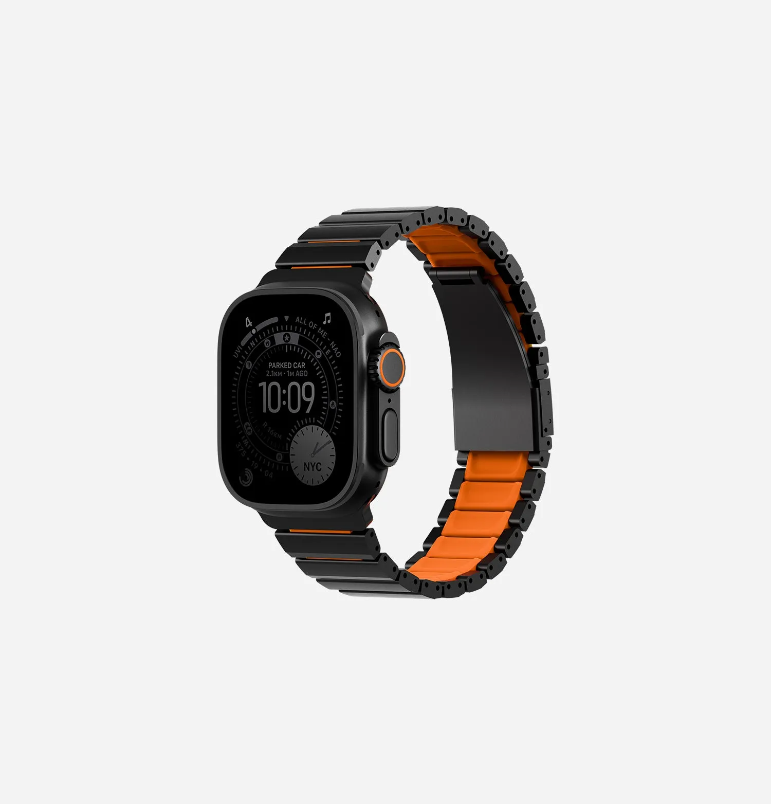Ремешок UNIQ Strova Flex для Apple Watch 49/46/45/44 мм, черный / оранжевый (Midnightblack Voltorange)photo0