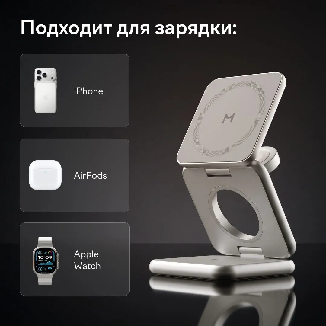 Зарядная станция Magssory Fold Pro 3 в 1 Titanphoto13