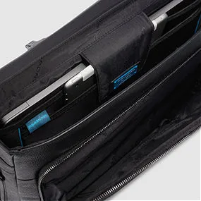 Кожаный портфель для ноутбука 15,6" с расширением Piquadro CA3111MOS/N, чёрныйphoto4