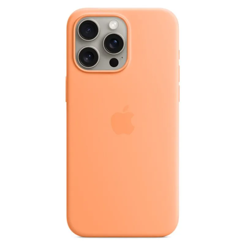 Силиконовый чехол MagSafe для iPhone 15 Pro Max Оранжевый сорбетphoto1