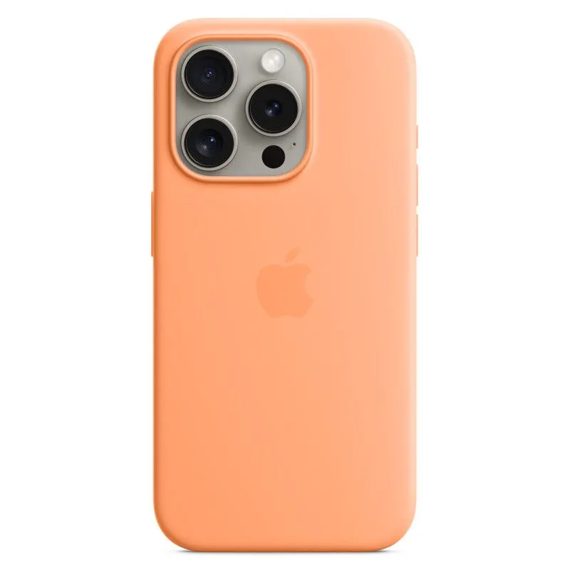 Силиконовый чехол MagSafe для iPhone 15 Pro Оранжевый сорбетphoto0