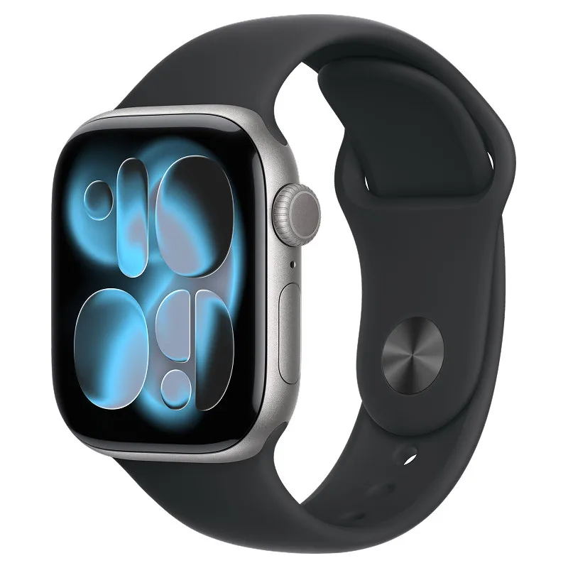 Apple Watch Series 11, 42 мм корпус из алюминия цвета Серый космос, спортивный ремешок цвета Черныйphoto0
