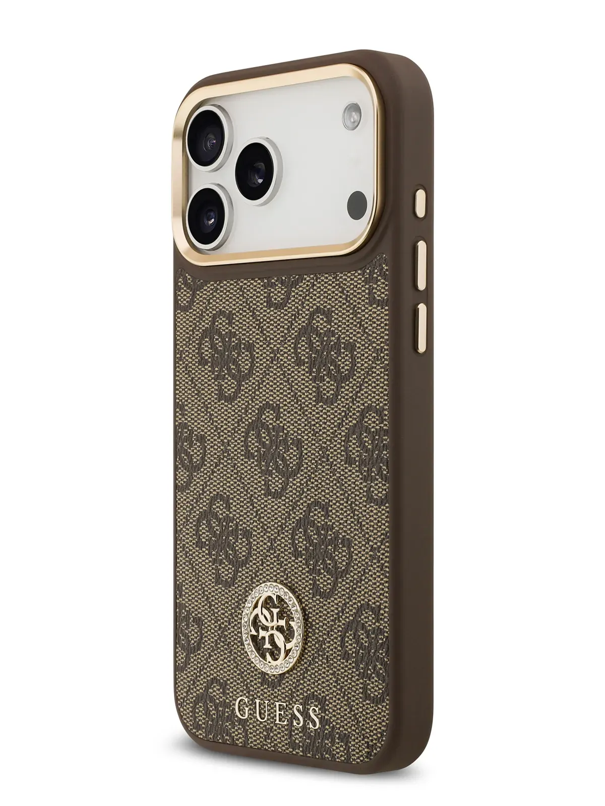 Чехол Guess на iPhone 17 Pro Max,  Leather, MagSafe, коричневый, Diamondphoto2