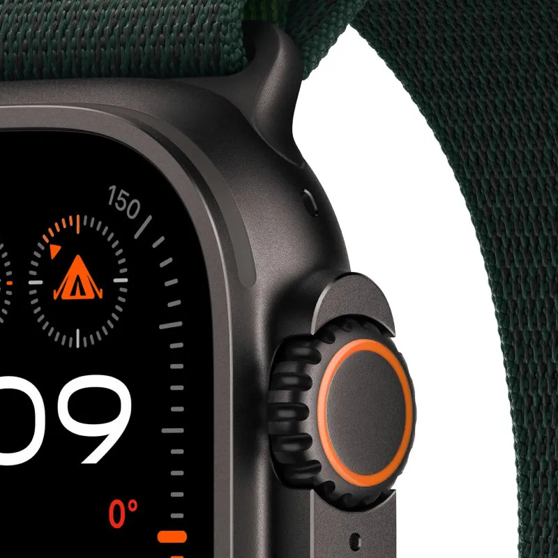 Apple Watch Ultra 2024 GPS + Cellular, 49 мм корпус из титана цвета Черный титан, ремешок Alpine темно-зеленого цветаphoto2