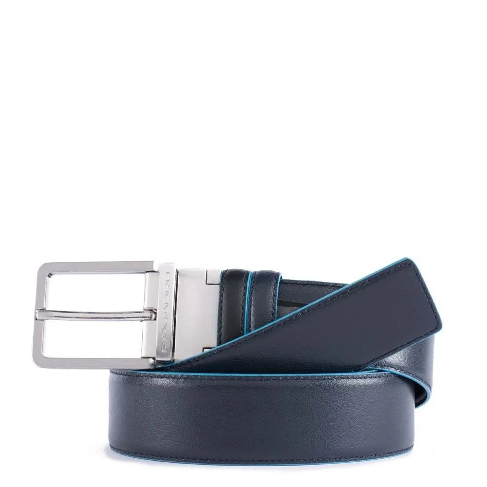 Ремень Piquadro Blue Square CU2619B2/NBLU2, черный/темно-синий (двусторонний)photo1