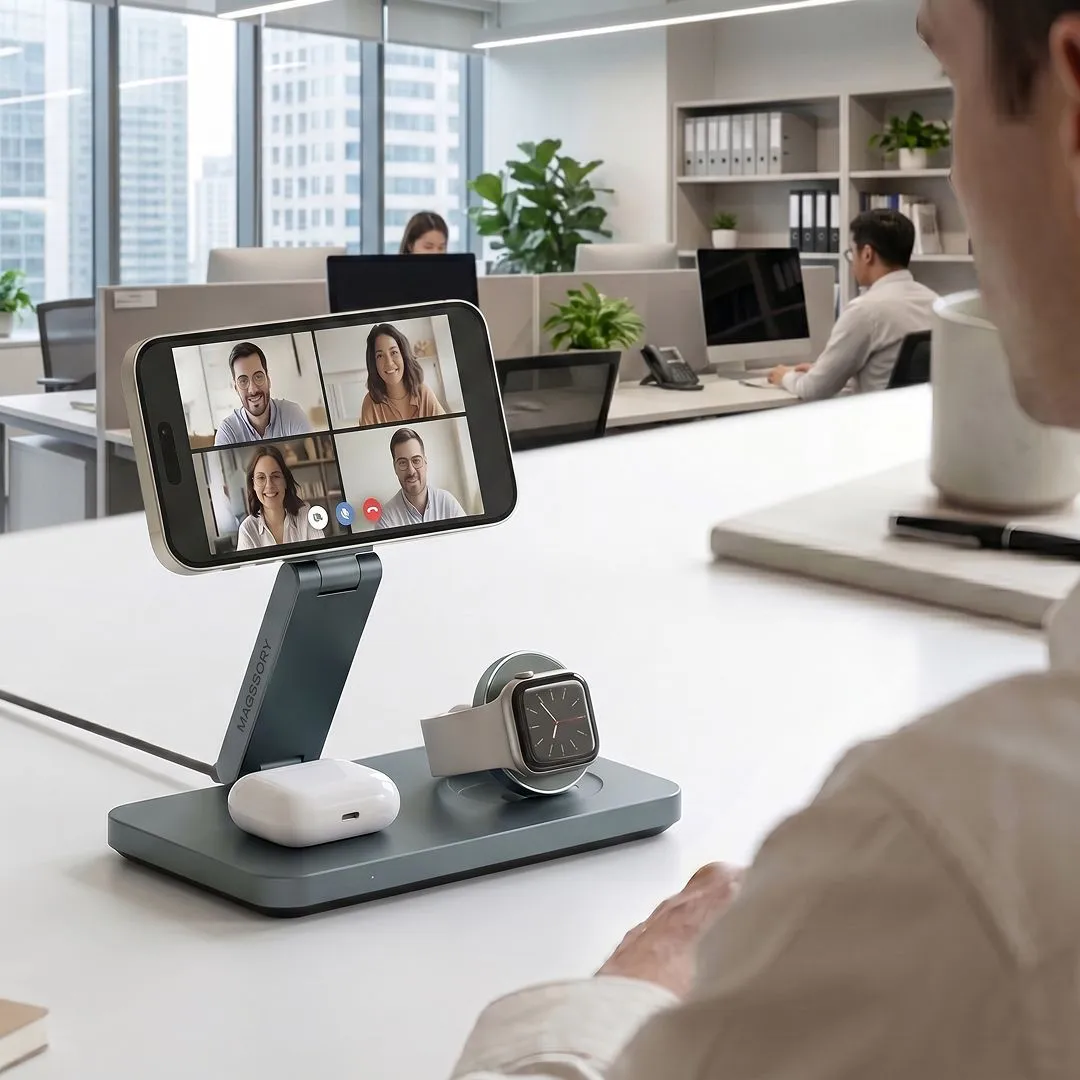 Зарядная станция 3 в 1 Magssory Yoga для Apple Qi2 Midnightphoto18
