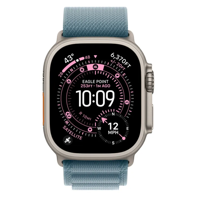 Apple Watch Ultra 3, 49 мм корпус из титана, ремешок Alpine голубого цветаphoto1
