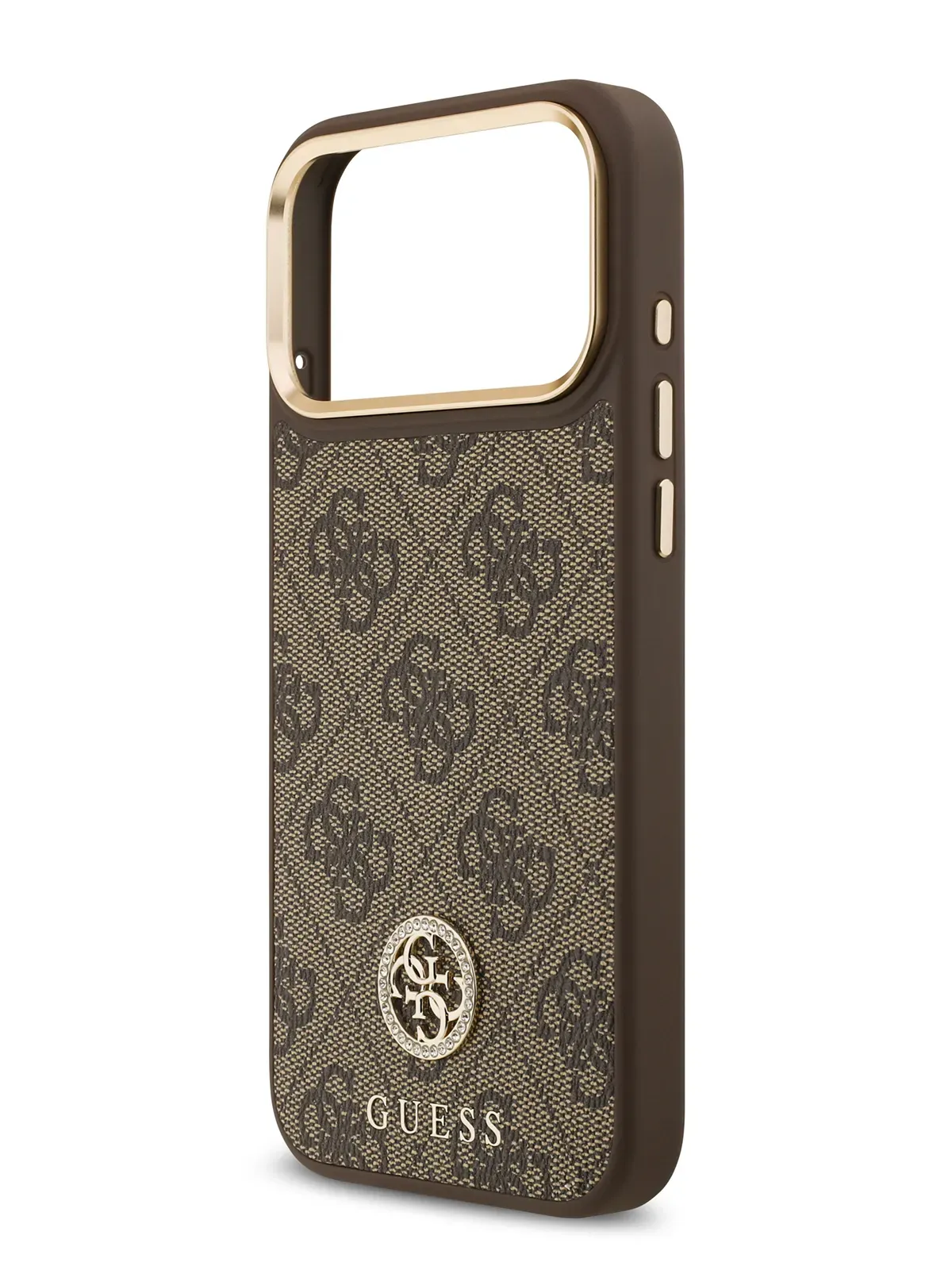 Чехол Guess на iPhone 17 Pro Max,  Leather, MagSafe, коричневый, Diamondphoto5