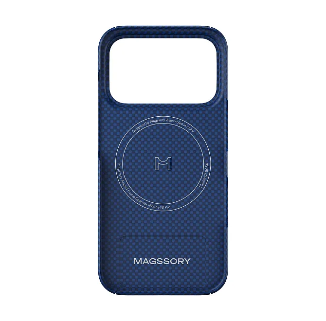Чехол Magssory Aramid Frame Case для iPhone 18 Pro, пиксельный синийphoto3