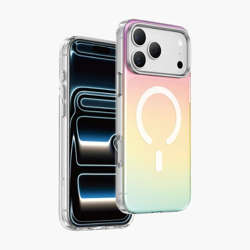 Чехол защитный KEEPHONE RAINBOW для iPhone 17 Pro / iPhone 18 Pro, градиентный сияющий серебристыйphoto0