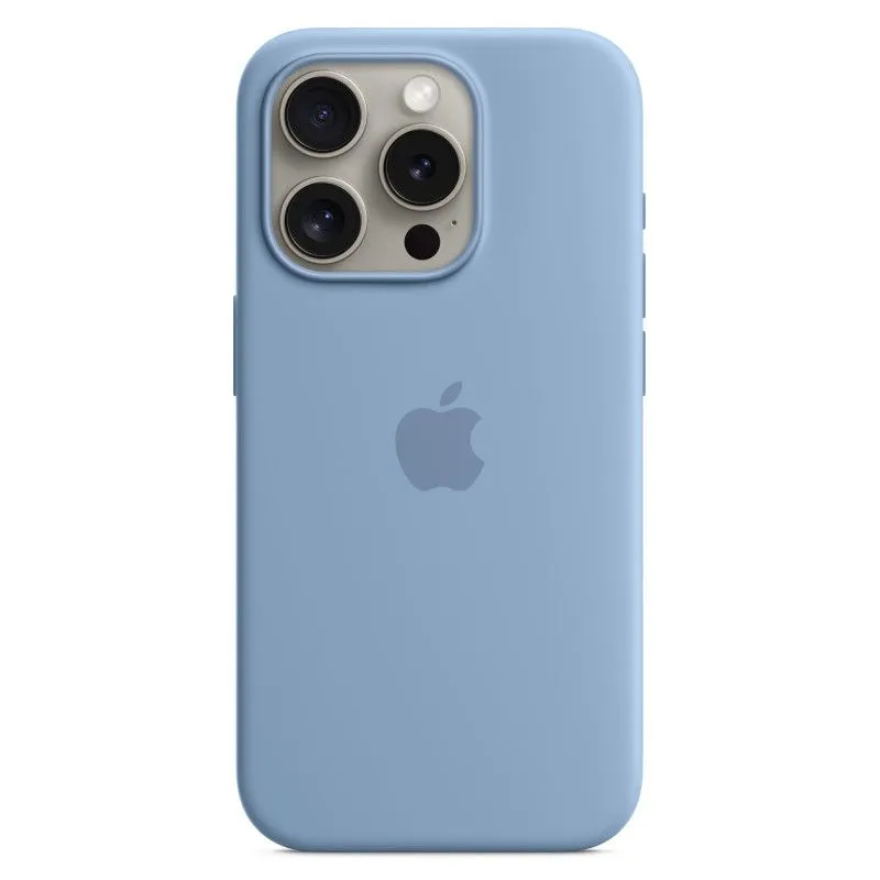 Силиконовый чехол MagSafe для iPhone 15 Pro Зимний синийphoto0
