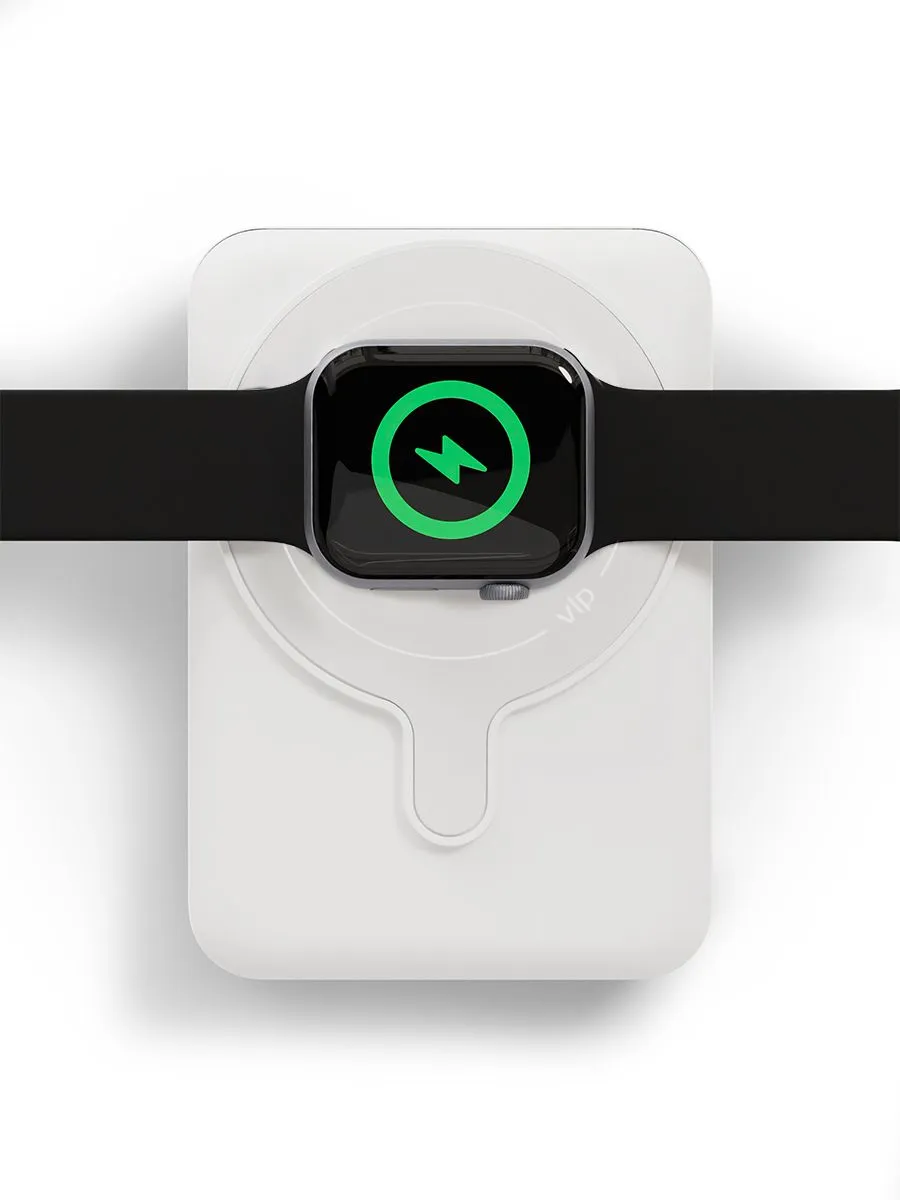 Аккумулятор внешний VLP Dual Magsafe PowerBank 5000 mAh, 3A, USB-C, белыйphoto2