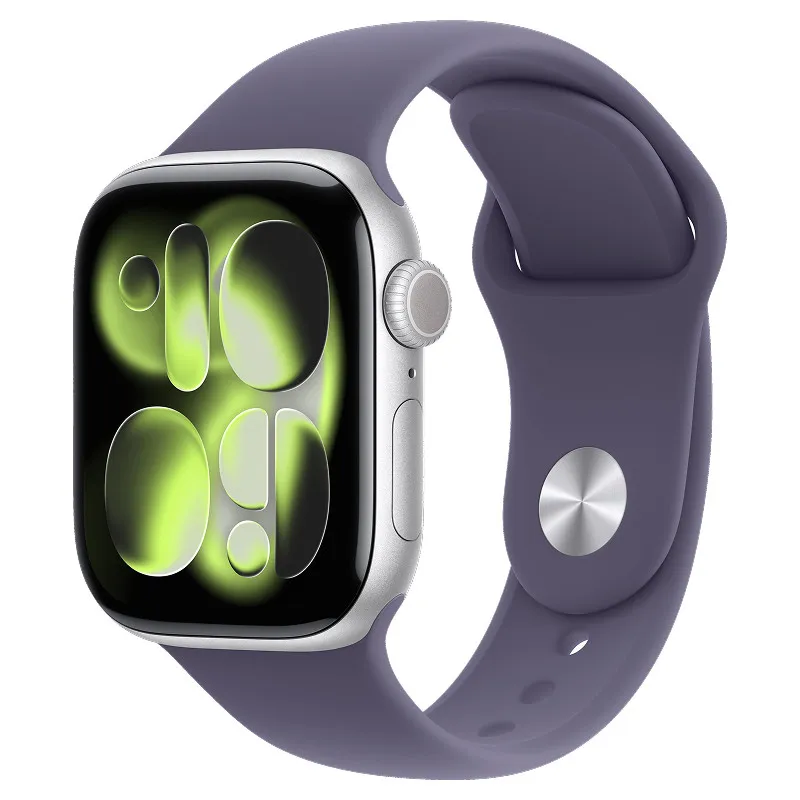Apple Watch Series 11, 42 мм корпус из алюминия цвета Серебристый, спортивный ремешок цвета Фиолетовый туманphoto0