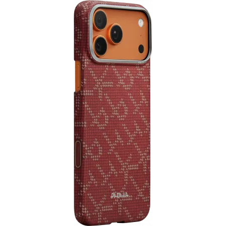 Ультра тонкий чехол Pitaka для iPhone 17 Pro, Красно-золотойphoto0