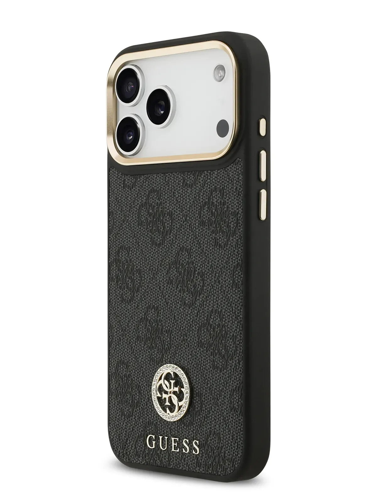 Чехол Guess на iPhone 17 Pro,  Leather, MagSafe, черный, Diamondphoto2