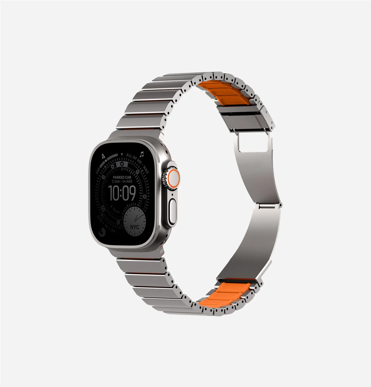 Ремешок UNIQ Strova Flex для Apple Watch 49/46/45/44 мм, черный / оранжевый (Midnightblack Voltorange)photo15