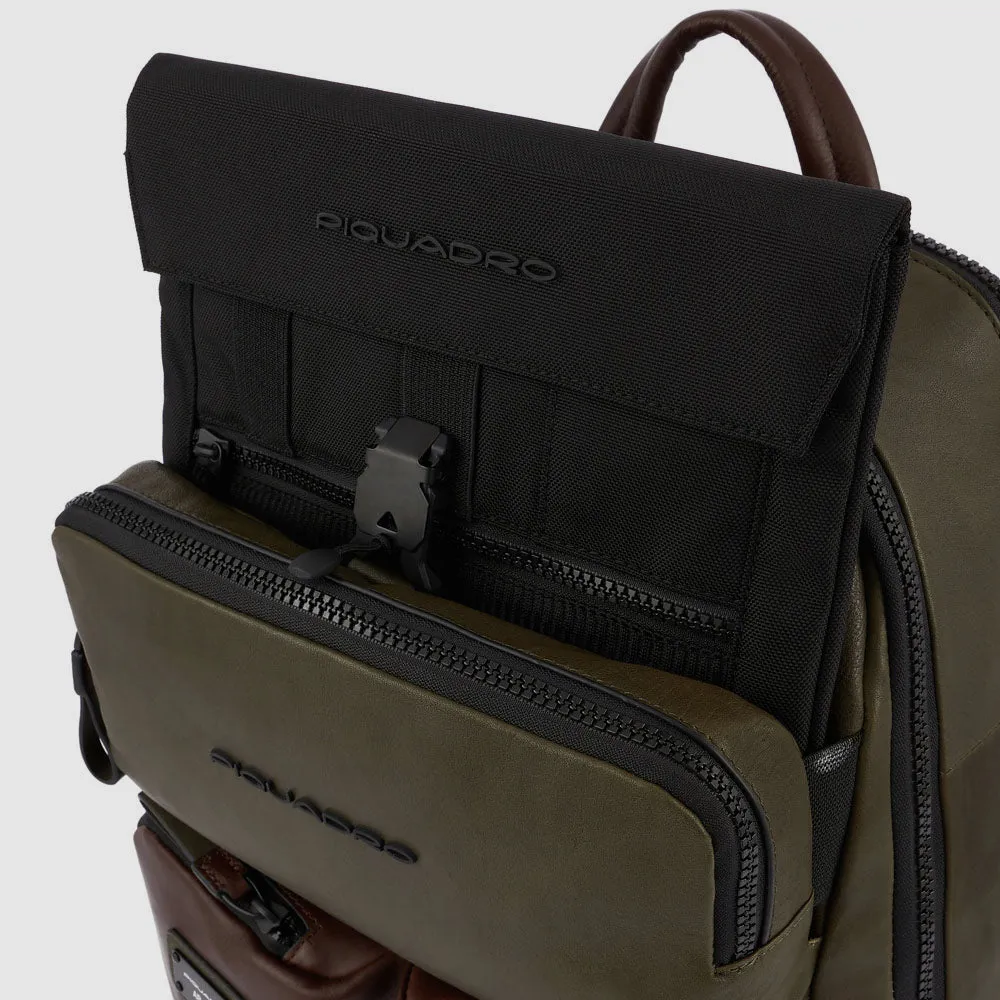 Кожаный рюкзак для ноутбука 15,6" с чехлом от дождя Piquadro CA5676AP/VETM, зелёныйphoto1
