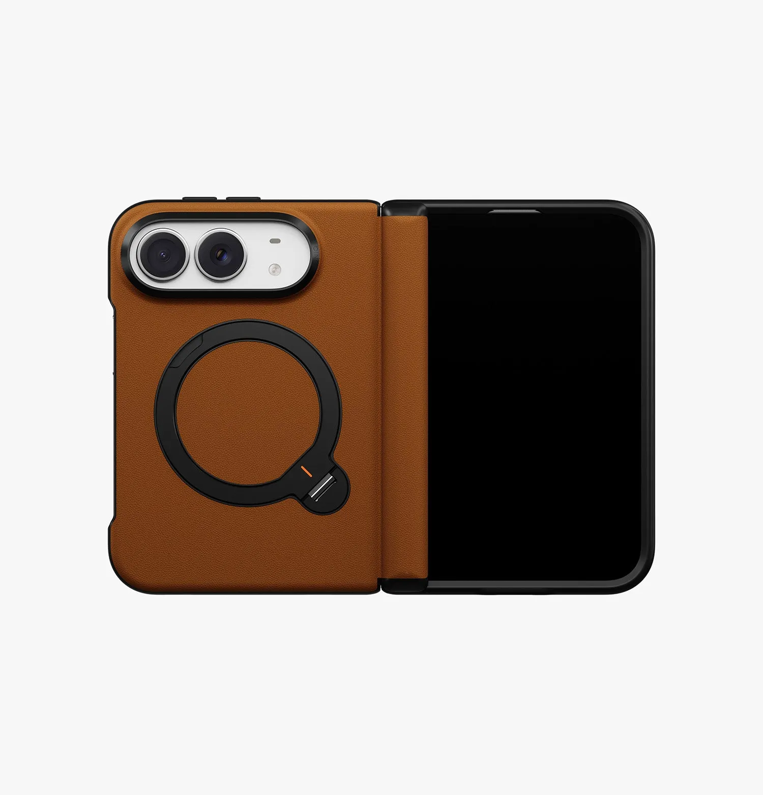 Чехол UNIQ Elix Q-Fold 360 Leather для iPhone Duo, коричневый (caramel)photo1