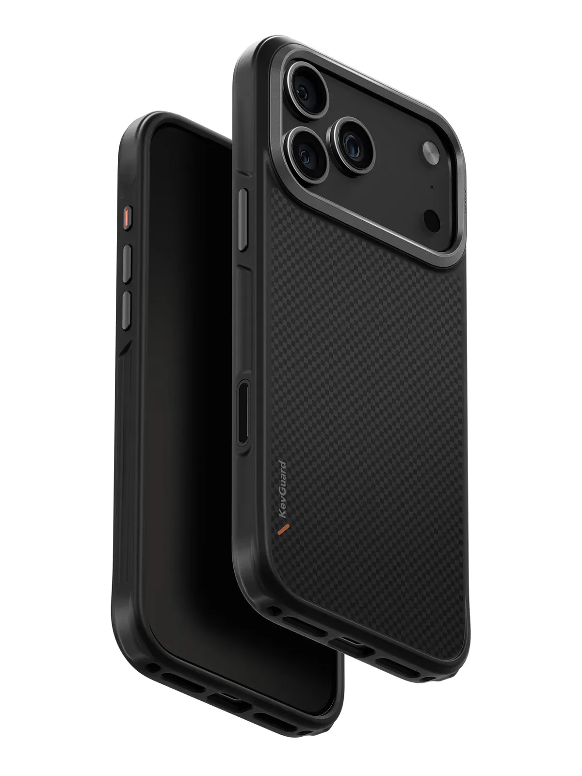 Чехол Uniq на iPhone 17 Pro Max, KEVA MagSafe, ударопрочный из кевлара, с алюминиевой защитой камеры, матовый под карбон, черныйphoto1