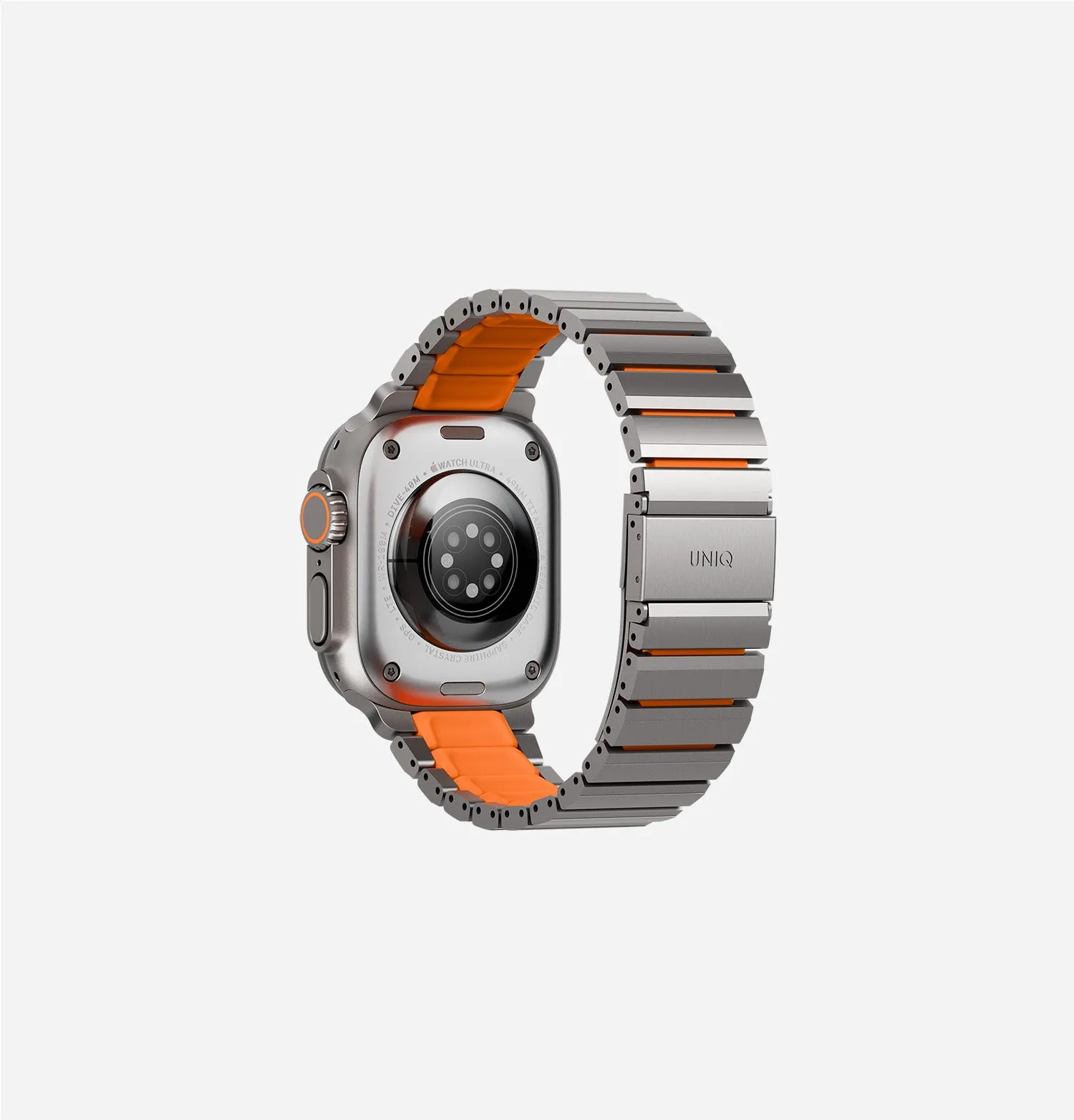 Ремешок UNIQ Strova Flex для Apple Watch 49/46/45/44 мм, черный / оранжевый (Midnightblack Voltorange)photo10