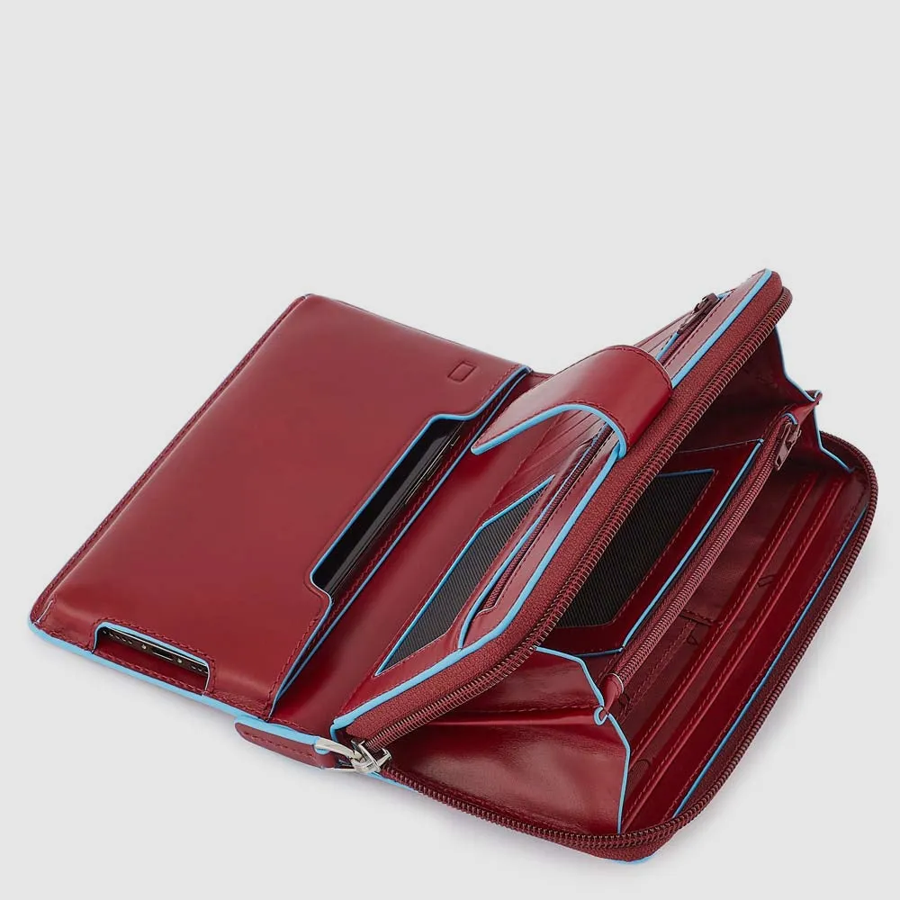 Женский кожаный кошелёк на 12 карт с RFID-защитой Piquadro PD1354B2R/R, красныйphoto3