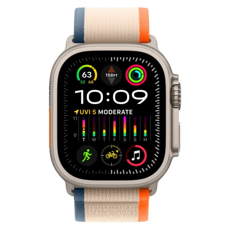 Apple Watch Ultra 2023 GPS + Cellular, 49 мм корпус из титана, ремешок Trail оранжевого/бежевого цветаphoto1