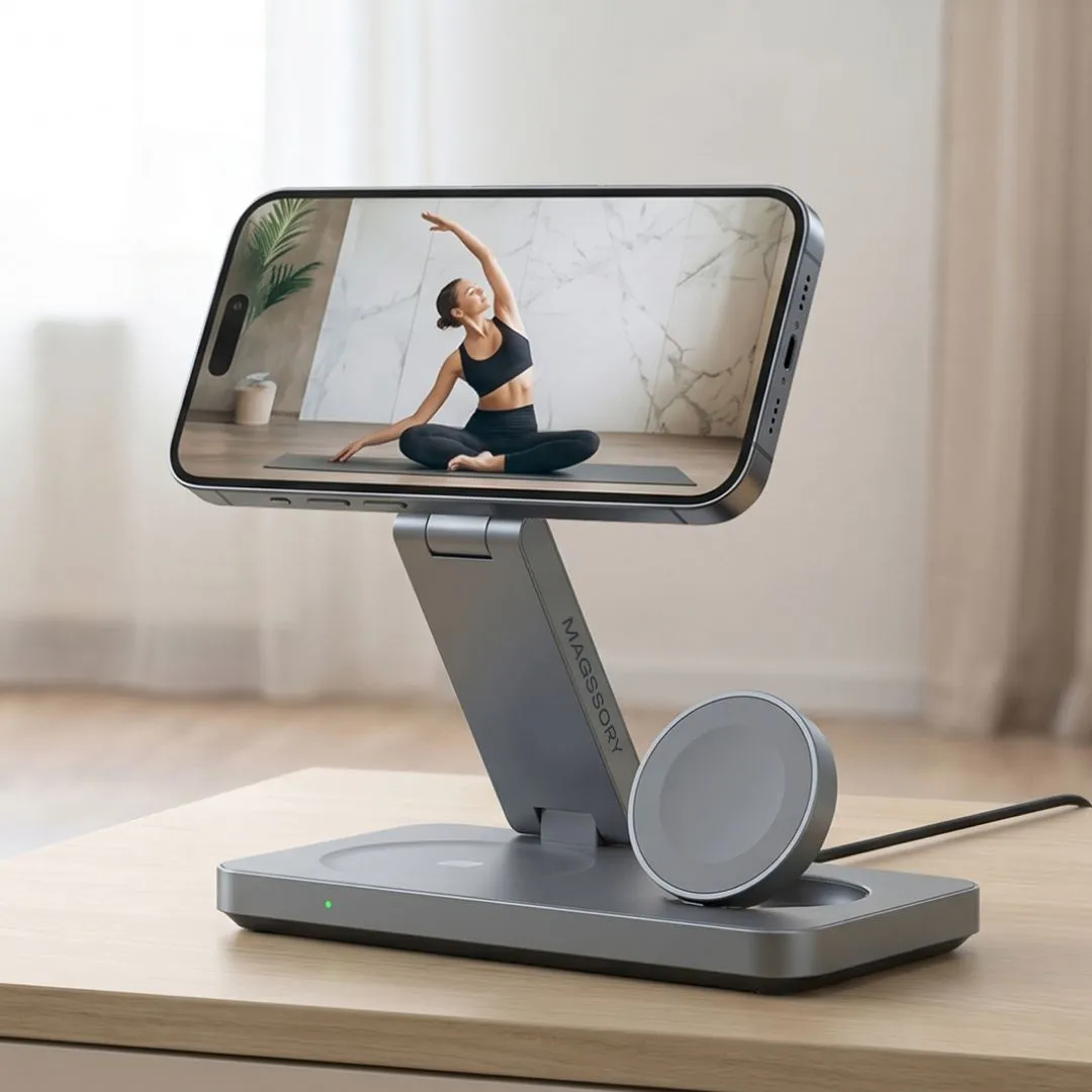 Зарядная станция 3 в 1 Magssory Yoga для Apple Qi2 Midnightphoto17