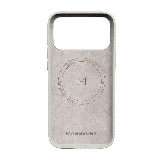 Чехол Magssory Eco-Leather Case для iPhone 17 Pro Max, слоновая костьphoto1