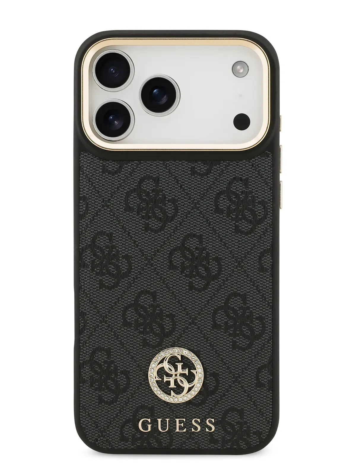 Чехол Guess на iPhone 17 Pro,  Leather, MagSafe, черный, Diamondphoto1