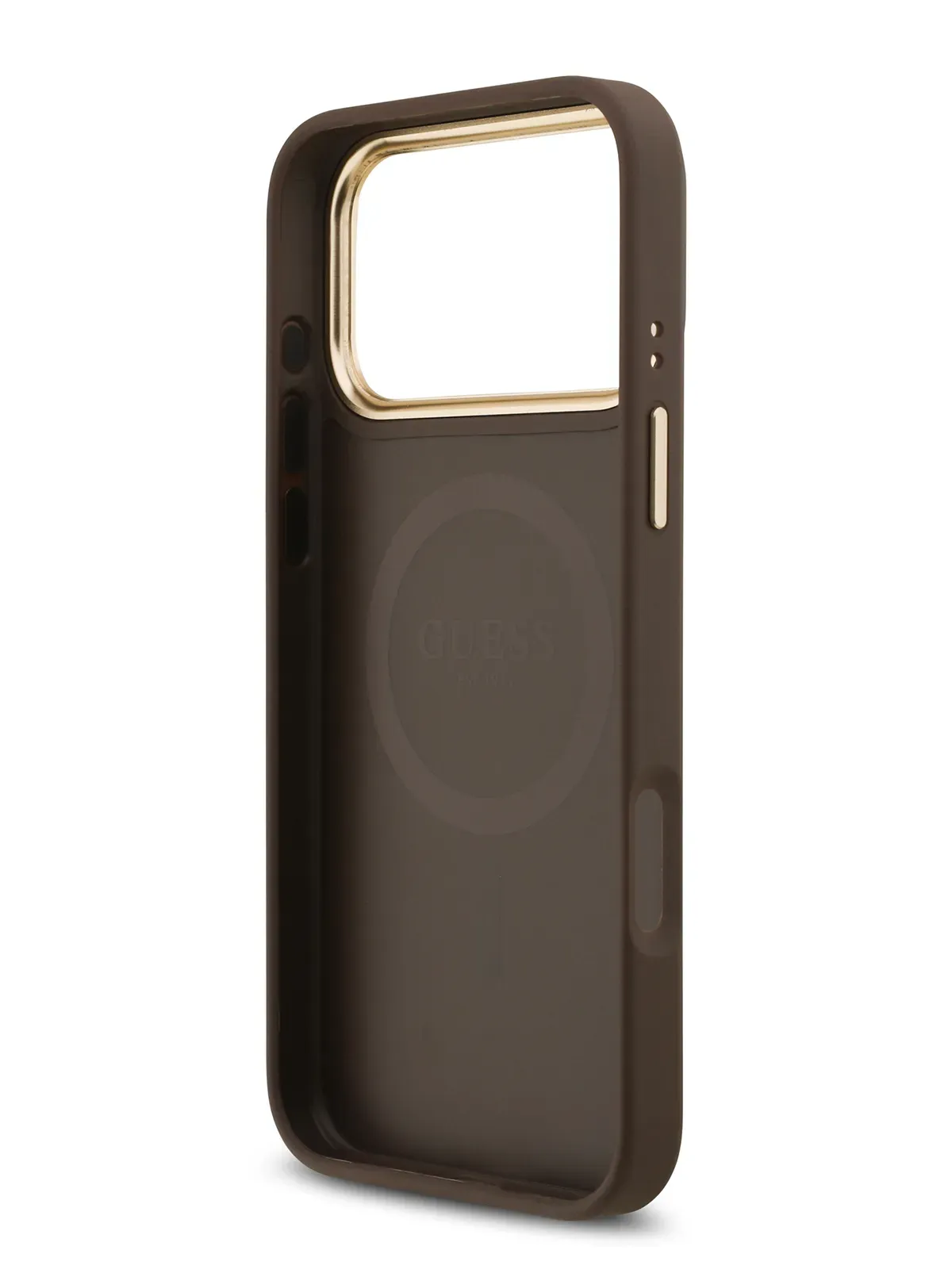 Чехол Guess на iPhone 17 Pro Max,  Leather, MagSafe, коричневый, Diamondphoto6