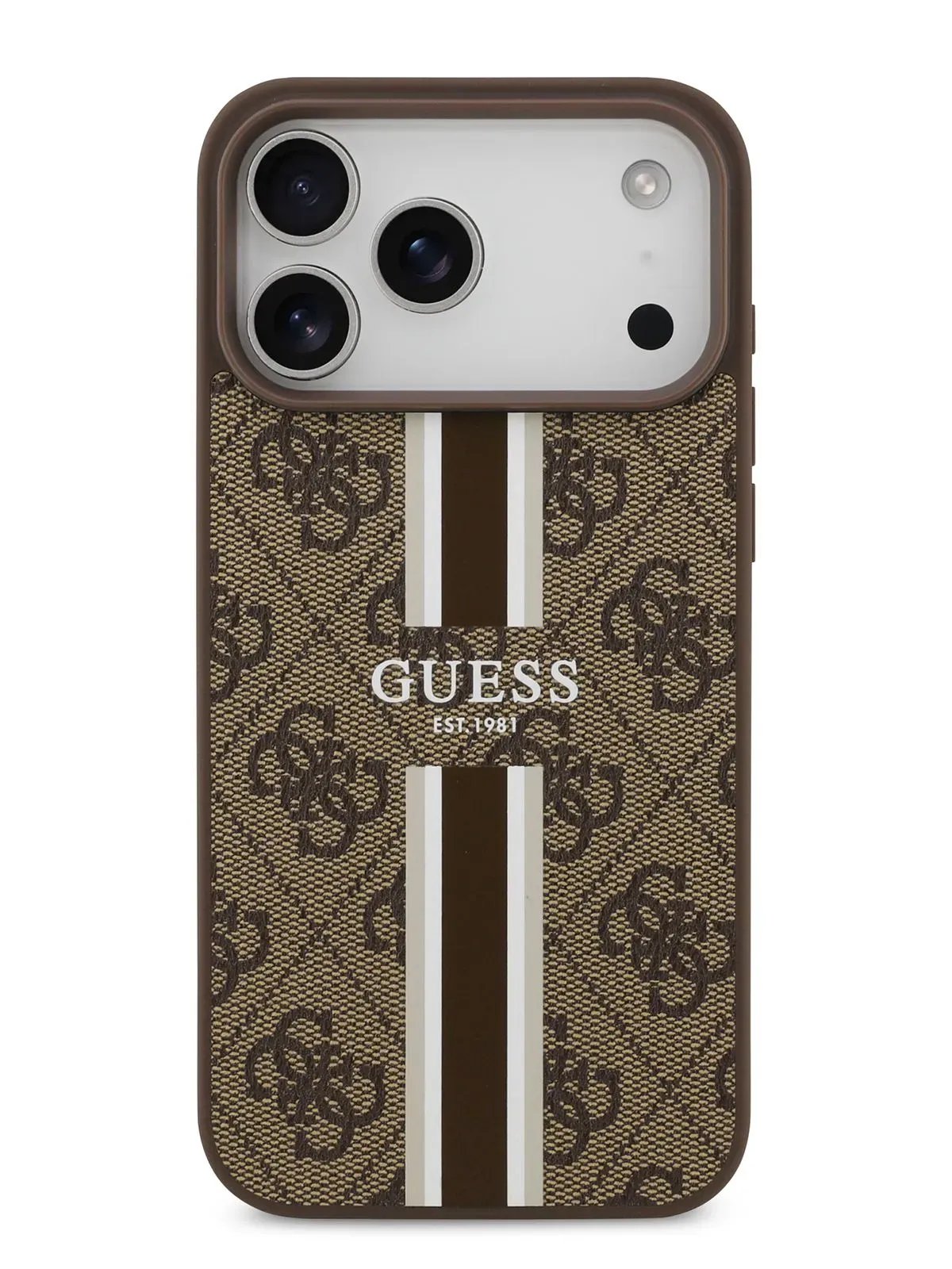 Чехол Guess на iPhone 17 Pro, коричневый, Leather, MagSafephoto1